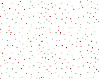 Christmas Holiday Fabric Yardage Stars White - Jingle Bells Fabric by Lindsay Wilkes for Riley Blake Designs