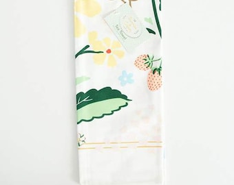Tea Towel with Cute Floral Vintage Retro Design, Bunny by Riley Blake Designs - The Cottage Mama