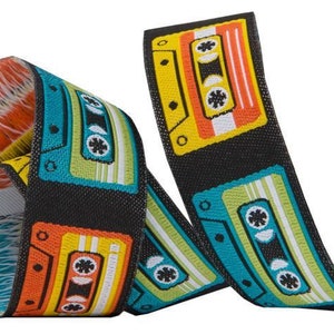 Sewing Trim Ribbon Vintage Cassette Tapes 7/8&quot; Trim, 1 Yard by The Cottage Mama