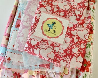 Quilting Fabric Scrap Bundle, Sewing, Small Fabric Pieces, Designer Fabric Destash, Scrappy Fabric, The Cottage Mama and Riley Blake Designs