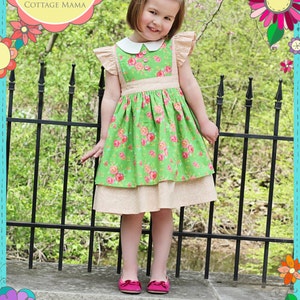 Printed Girls Dress Pattern Georgia Vintage Dress Pattern, Size 6 Month 10 Years by The Cottage Mama image 1