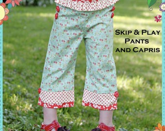SAMPLE Girls Capri Pants, Classic Girls Cropped Pants, Vintage Pants, Designer Kids Capris, Girls Crop Bottoms, Handmade Pants, Size 4