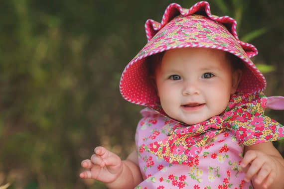 Paper Printed Josie Mae Bonnet - Baby Girl Button Bonnet Pattern - Size Newborn - Size 4