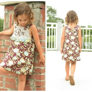 PRINTED Girls Dress Pattern: Daphne Wrap Dress and Top - Size 6 Month - 10 Years