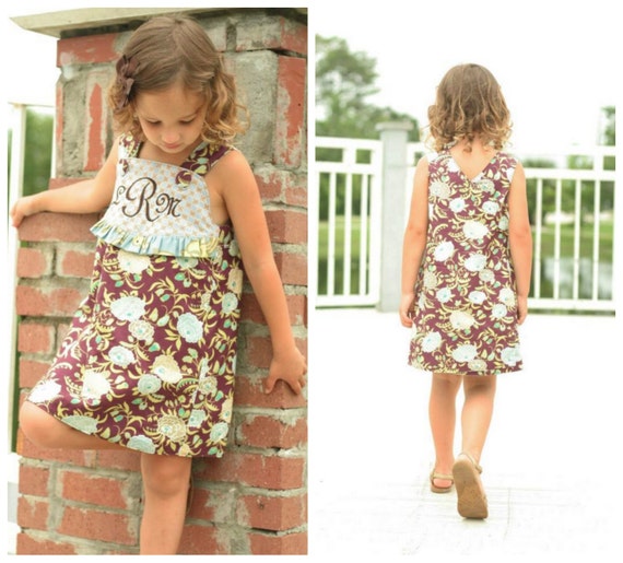 PRINTED Girls Dress Pattern: Daphne Wrap Dress and Top - Size 6 Month - 10 Years