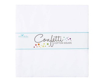 13 cm Stacker - 42 Stück - Confetti Cottons Riley White - Riley Blake Designs