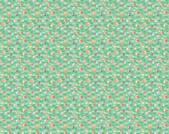 Playtime 1930s Fabric, Reproduction Feedsack Fabric, Quilting Fabric, Riley Blake, Vintage Retro Fabric, The Cottage Mama - Green Blocks