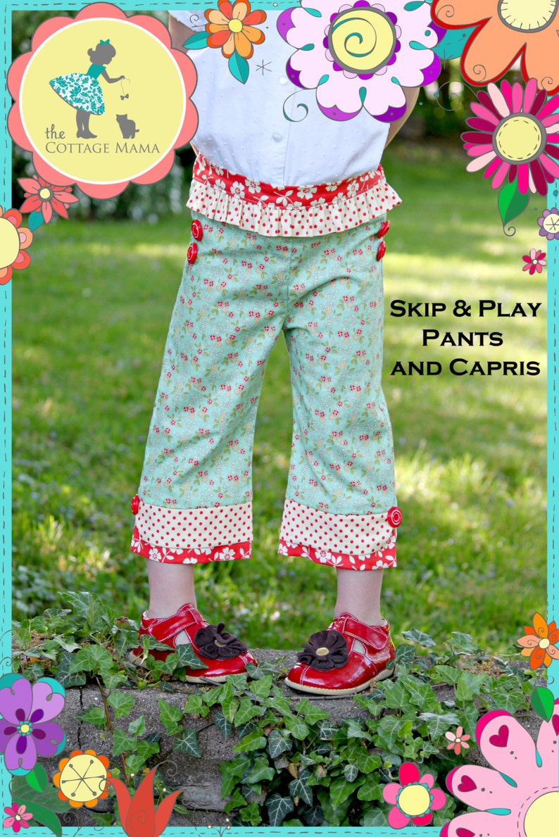 PDF Pants and Capri Pattern: Skip and Play Pants and Capris Size 6 Month 10 Years image 3