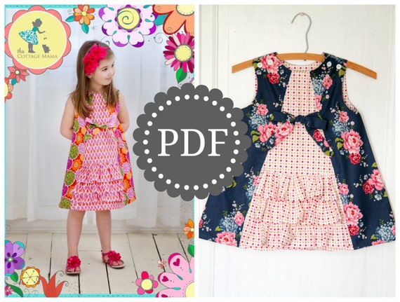 PDF Sewing Pattern: Ruby Ruffle Dress - Size 6 Month through 10 Years