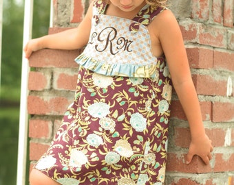 PDF Dress Sewing Pattern for Girls, Classic Vintage Jumper - Daphne Wrap Dress and Top