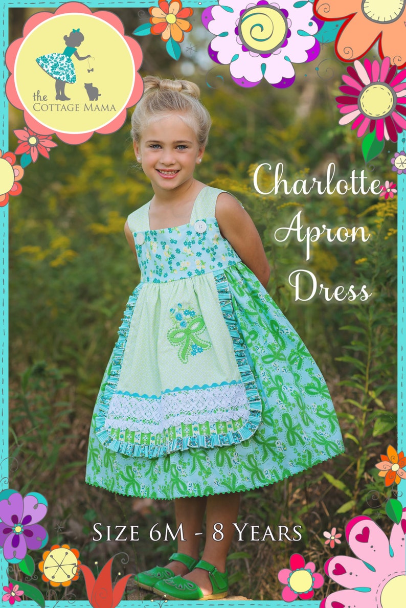 Gedruckte Schnittmuster : Mädchen Charlotte Schürze Kleid Größe 6 Monat bis 8 Jahre Bild 2