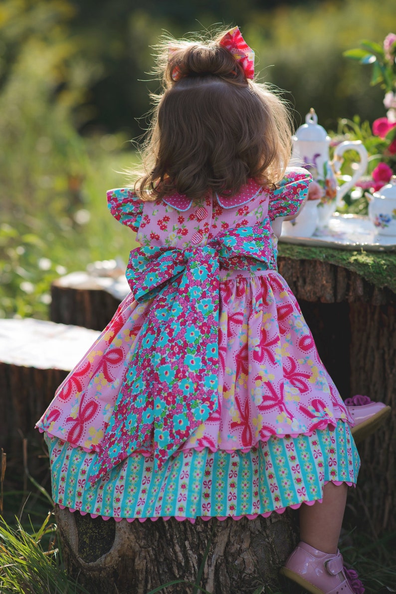 PRINTED Girls Dress Pattern: Georgia Vintage Dress Pattern Size 6 Month 10 Years image 5