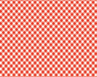 Christmas Holiday Fabric Yardage Red Plaid - Jingle Bells Fabric by Lindsay Wilkes for Riley Blake Designs