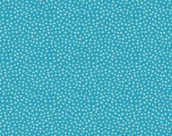 Playtime 1930s Fabric, Reproduction Feedsack Fabric, Quilting Fabric, Riley Blake, Vintage Retro Fabric, The Cottage Mama - Teal Flowers