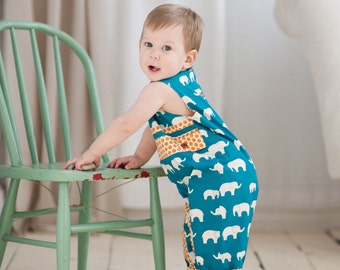 PDF Romper Jon Jon Sewing Pattern: Run Around Romper for Boys and Girls, Classic Vintage Style