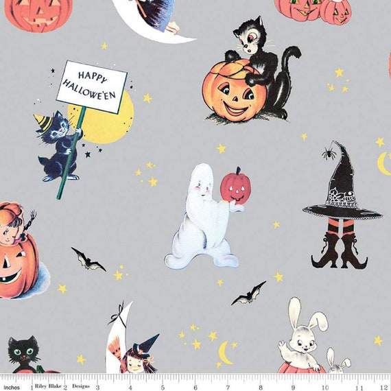 Fright Delight Main - Gray by The Cottage Mama for Riley Blake Designs