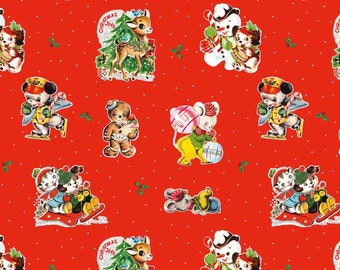 Christmas Holiday Fabric Yardage Main Red - Christmas Joys Fabric by Lindsay Wilkes for Riley Blake Designs