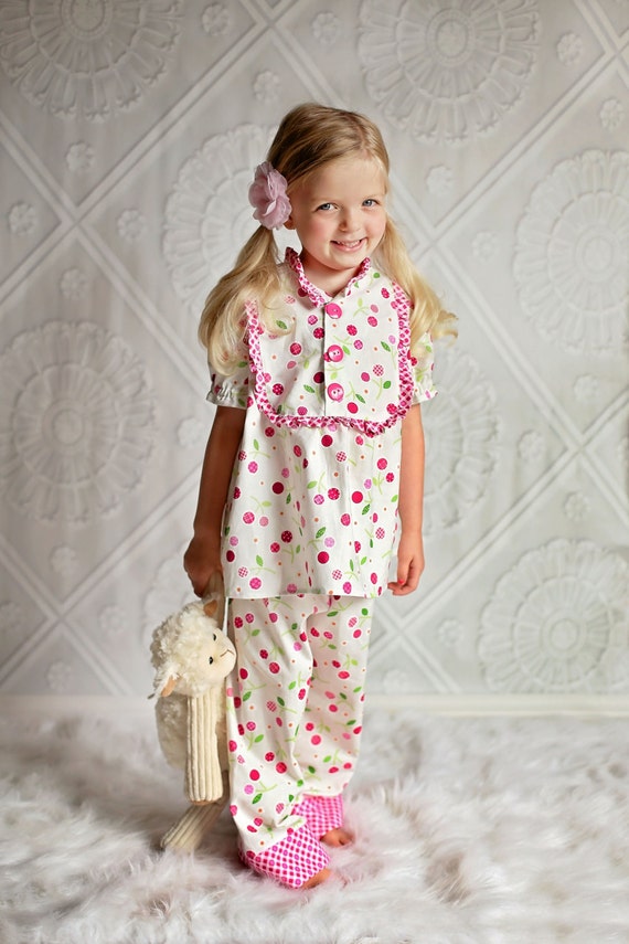 PDF Sewing Pattern - Claire Girls Pajamas - Nightgown, Top, Pants, 18" Doll Pattern, Size 6 Month through 10 Years