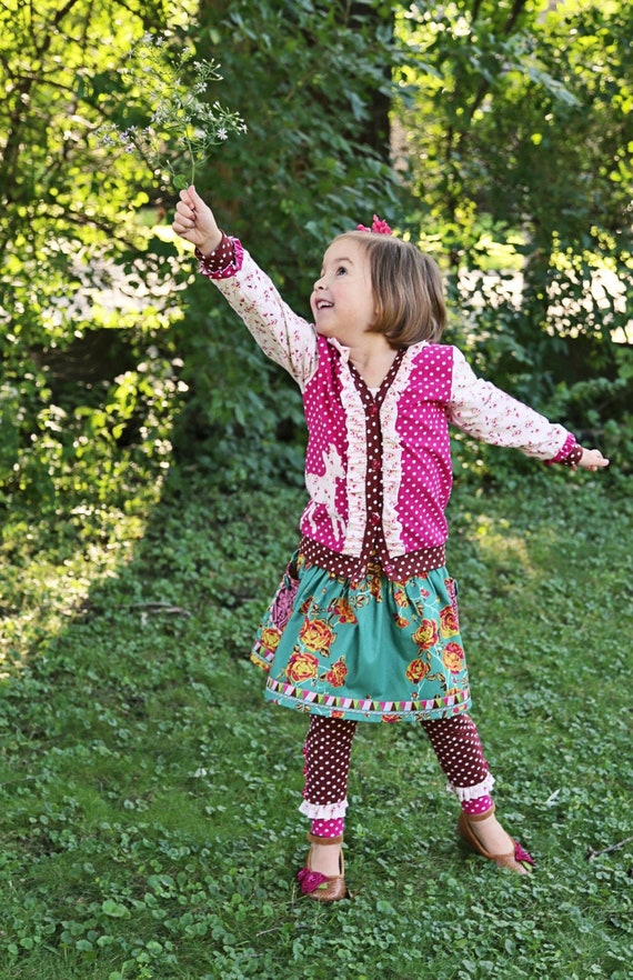 PDF Sewing Pattern - Maisie Skirt and Leggings Girls Pattern, Size 6 Month through 10 Years