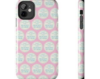 Ice Cream Lover Phone Case - Cute Vintage Dessert Design, Protective Smartphone Cover - Pink