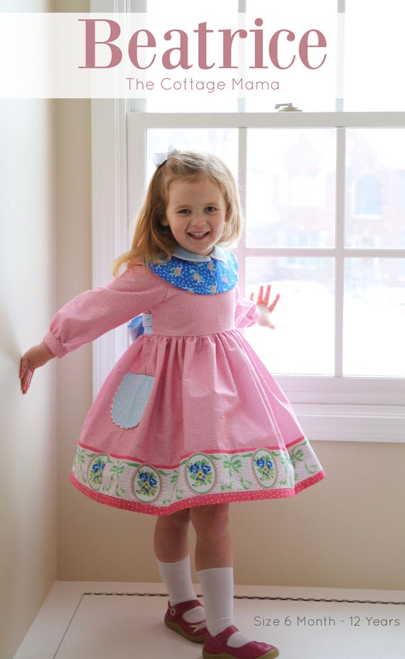 PDF Sewing Pattern: Beatrice Dress - Size 6 Month - 12 Years by The Cottage Mama