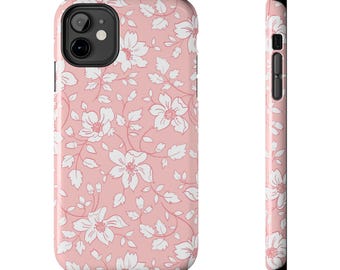 Vintage Floral Phone Case, iphone and Samsung, Retro Feedsack Phone Cover - Pink