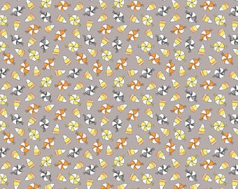 Halloween Fabric Fright Delight Candy - Gray by The Cottage Mama for Riley Blake Designs