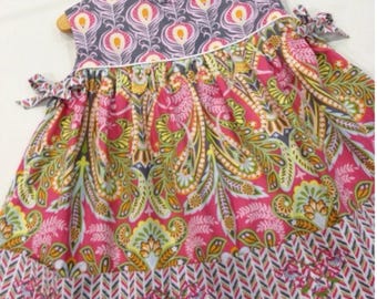 SAMPLE Girls Smock Top, Classic Girls Top, Girls Birthday Outfit, Floral Pocket Top, Girls Party Dress, Vintage Smock Top, Size 6