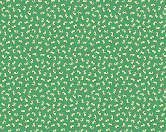 Playtime 1930s Fabric, Reproduction Feedsack Fabric, Quilting Fabric, Riley Blake, Vintage Fabric, The Cottage Mama - Dark Green Ducks