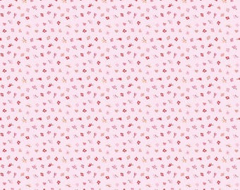 Love Notes Fabric by Lindsay Wilkes, Quilting Fabric, Music Note, Riley Blake, Vintage Fabric, The Cottage Mama - Butterfly Floral Pink