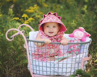 PDF Button Bonnet Bonnet Pattern, Josie Mae Bonnet, Southern Style Bonnet, Baby Bonnet, Hat Pattern for Kids - Size Newborn - Size 4