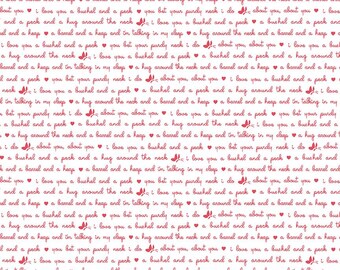 Love Notes Fabric, Quilting Fabric, Music Notes, Bushel and a Peck, Guys and Dolls Musical, Vintage Fabric, The Cottage Mama - Text White