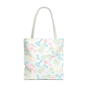 Canvas Sewing Tools Tote Bag, Craft Organizer, Storage Bag, Quilting Bag, Craft Tote, Crafting Supplies Holder