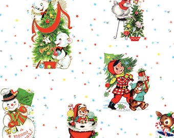 Christmas Fabric Yardage Jingle Bells Fabric by Lindsay Wilkes for Riley Blake Designs - Main White