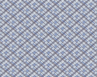 Nautical Fabric Yardage Plaid Blue - Set Sail America Fabric by Lindsay Wilkes for Riley Blake Designs