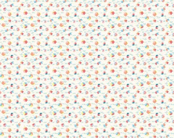 Playtime 1930s Fabric, Reproduction Feedsack Fabric, Quilting Fabric, Riley Blake, Vintage Retro Fabric, The Cottage Mama - Cream Blocks