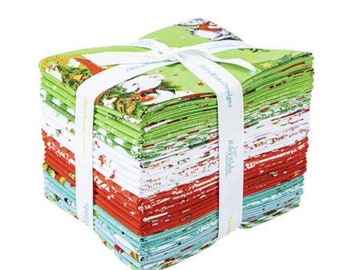 Christmas Fabric Fat Quarter Bundle - Jingle Bells Fabric by Lindsay Wilkes for Riley Blake Designs