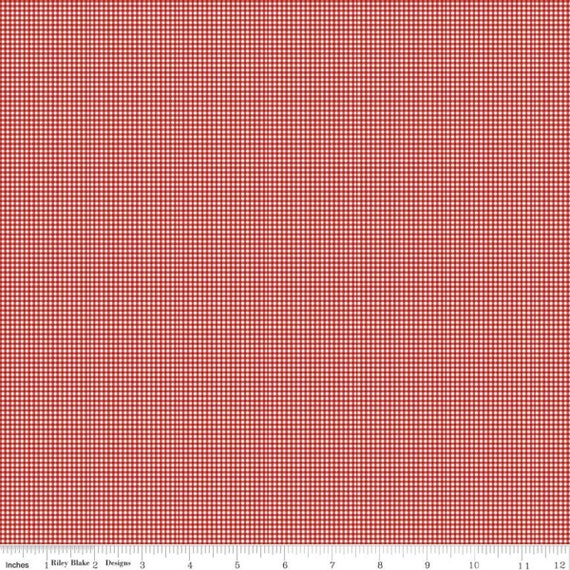 Yardage Gingham Red - Set Sail America Fabric by Lindsay Wilkes for Riley Blake Designs