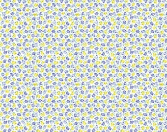 Quilting Sewing Fabric London Parks Tiny Tulips B - Blue - The Cottage Mama - Riley Blake Designs