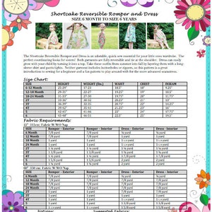 PDF Girls Romper and Dress Pattern: Shortcake Reversible Romper and Dress Pattern Size 6 Month through 6 Years image 5