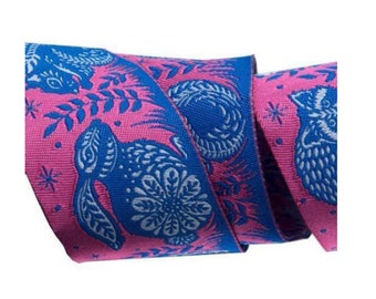 Sewing Trim Ribbon Out of Print - Rare - Slow and Steady Animal 1.5" Ribbon Trim by Tula Pink, 1 Yard by The Cottage Mama