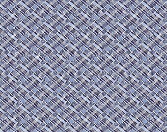 Nautical Fabric Yardage Plaid Navy - Set Sail America Fabric by Lindsay Wilkes for Riley Blake Designs
