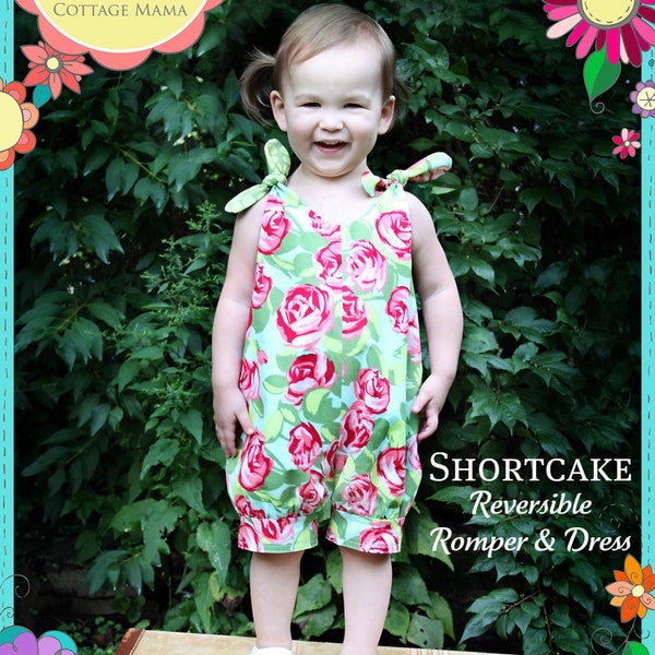 PDF-naaipatroon jurk voor meisjes, klassieke vintage retro kinderkleding, inclusief jurk EN romper