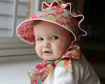 PDF Josie Mae Bonnet - Baby Girl Button Bonnet Pattern - Size Newborn - Size 4