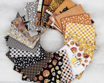 Halloween Fabric Fright Delight Fat Quarter Bundle, Cute Quilting Cotton Fabric from The Cottage Mama