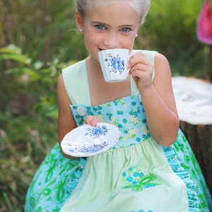 PDF Girls Dress Pattern: Girls Charlotte Apron Dress - Size 6 Month through 8 Years