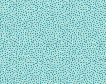 Playtime 1930s Fabric, Reproduction Feedsack Fabric, Quilting Fabric, Riley Blake, Vintage Fabric, The Cottage Mama - Light Blue Flowers