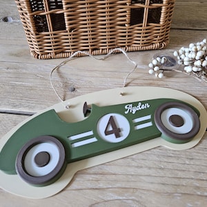 Personalized Vintage Car Door Sign, Name Sign, Car Nursery Decor Baby  Room Decor Car Theme Room Sign Playroom Wall Art Car Name Gift