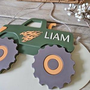 Personalized Vintage Truck Door Sign, Name Sign, Truck Nursery Decor, Baby Room Truck Theme, Playroom Wall Art, Custom Name Gift