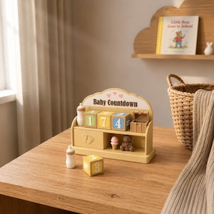 Personalised Baby Countdown Blocks: Pregnancy Countdown, Arrival Tracker, New Parent Gift